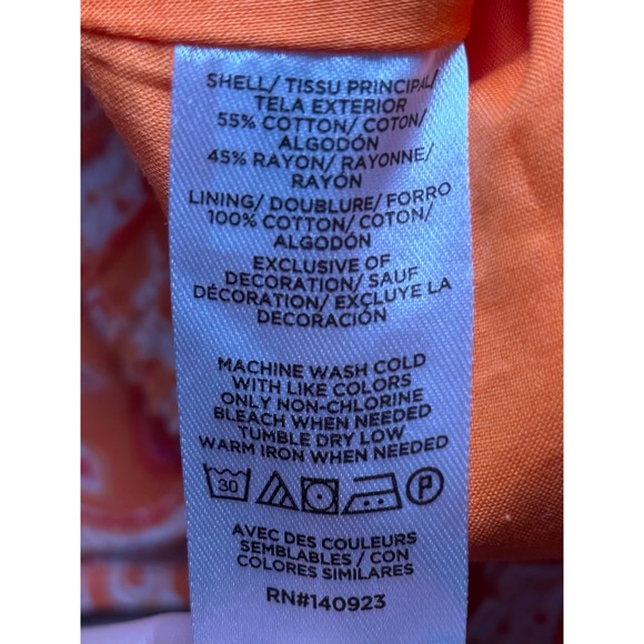 LOFT NWT Orange Paisley Bandana Print Cotton Blend Lined Skirt XL Summer $70 - Picture 6 of 9